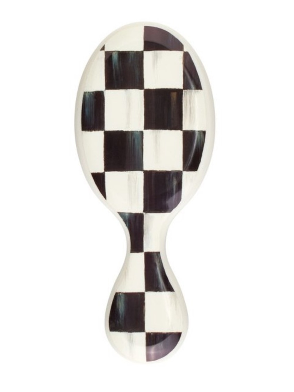 Wet brush x Mackenzie-Childs Mini IntelliFlex Detangler Brush White Black Check